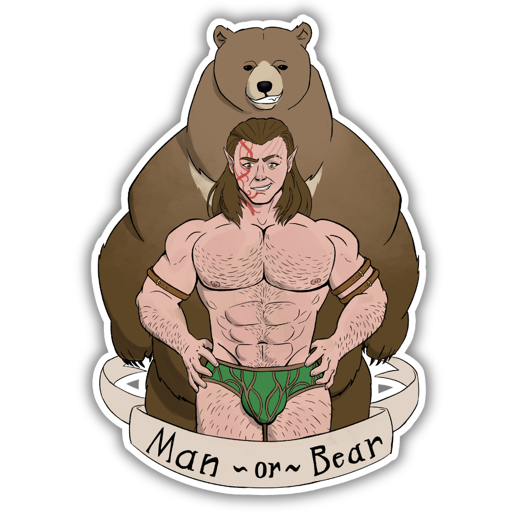 Nate Lands | Man or Bear - Sticker