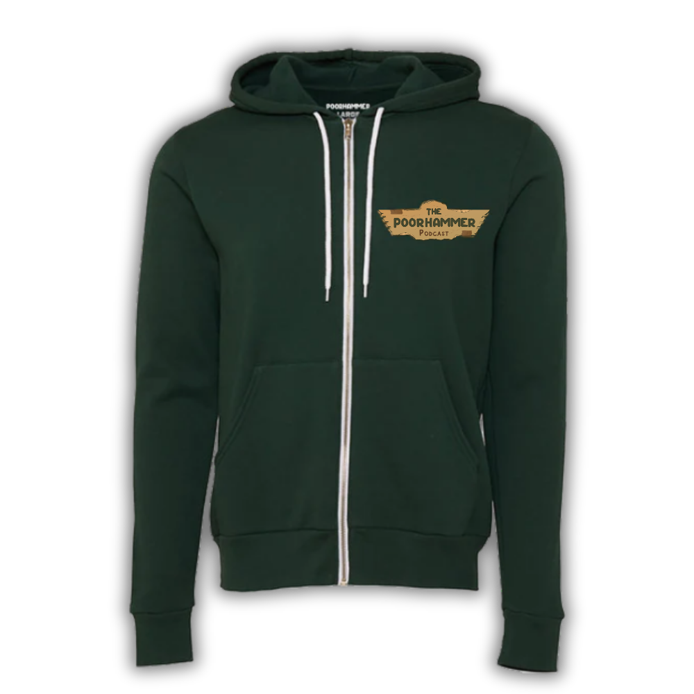 Poorhammer | Main Logo - Zip Up Hoodie